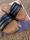 Manfield slides zwart / camel