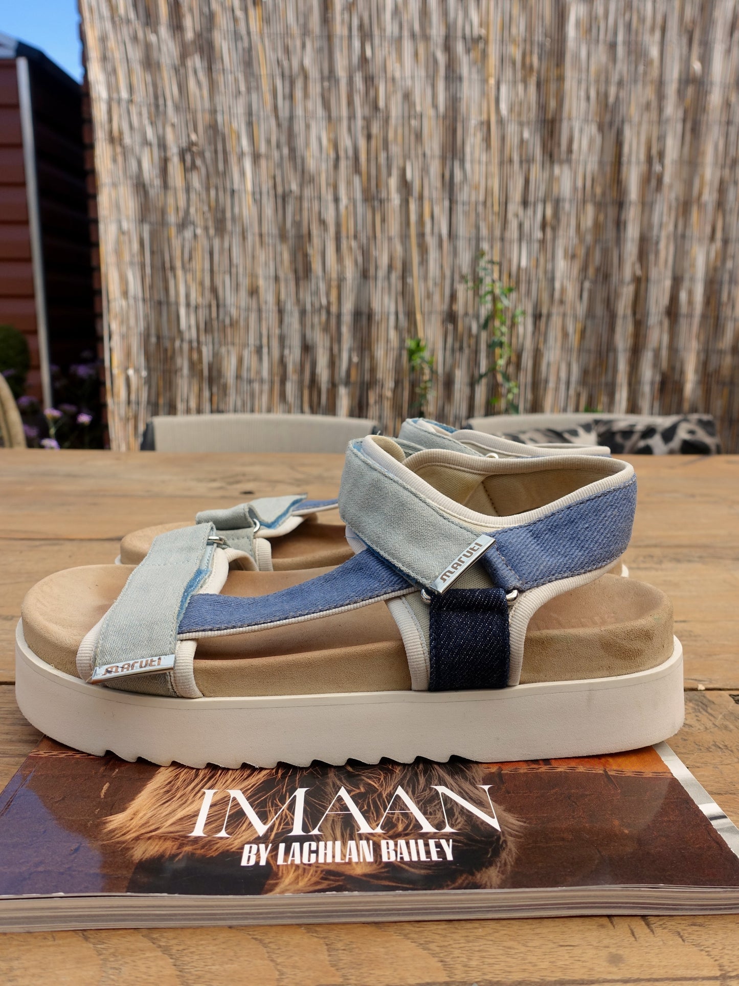 Maruti denim sandalen blauw / ecru