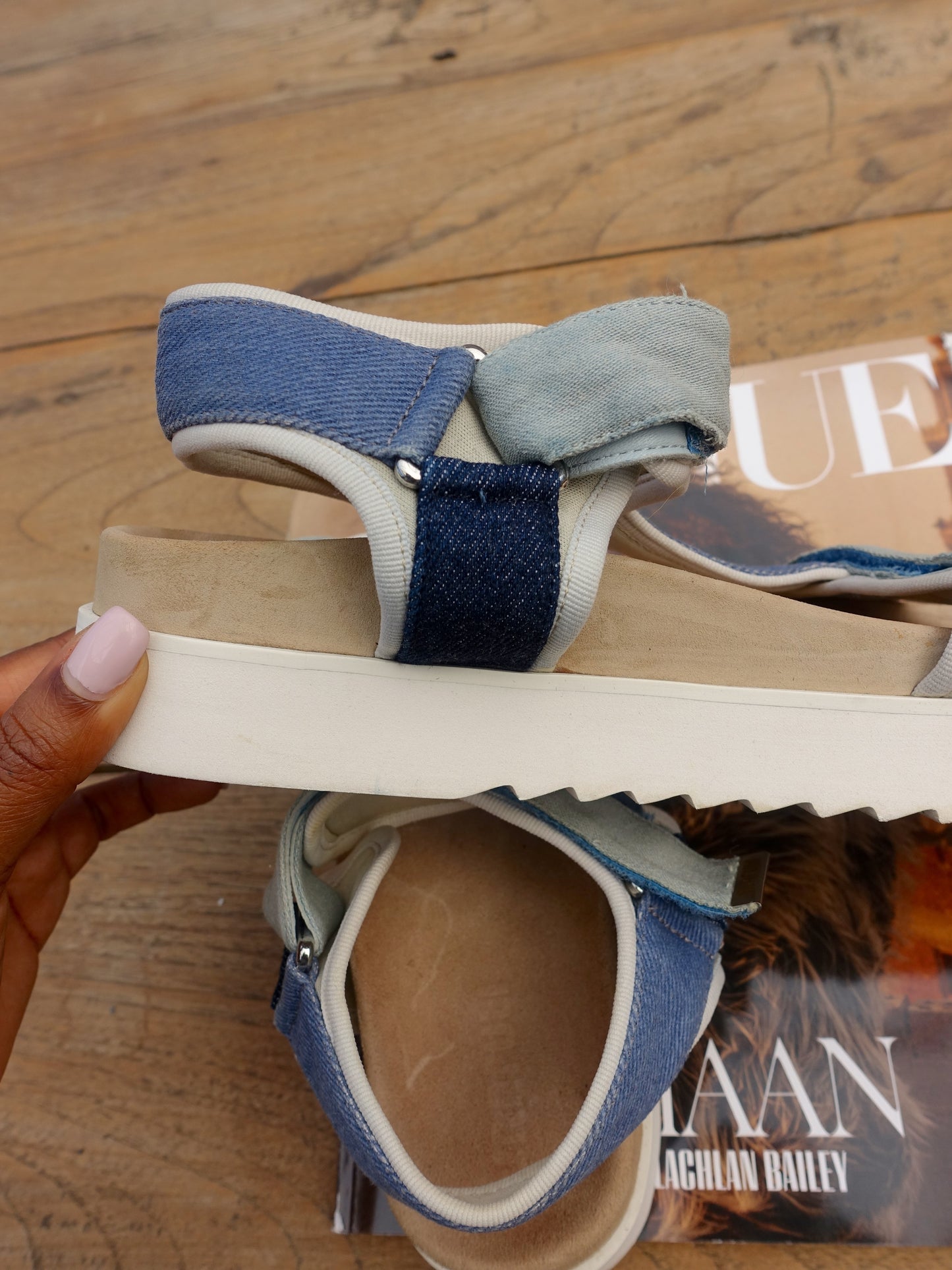 Maruti denim sandalen blauw / ecru