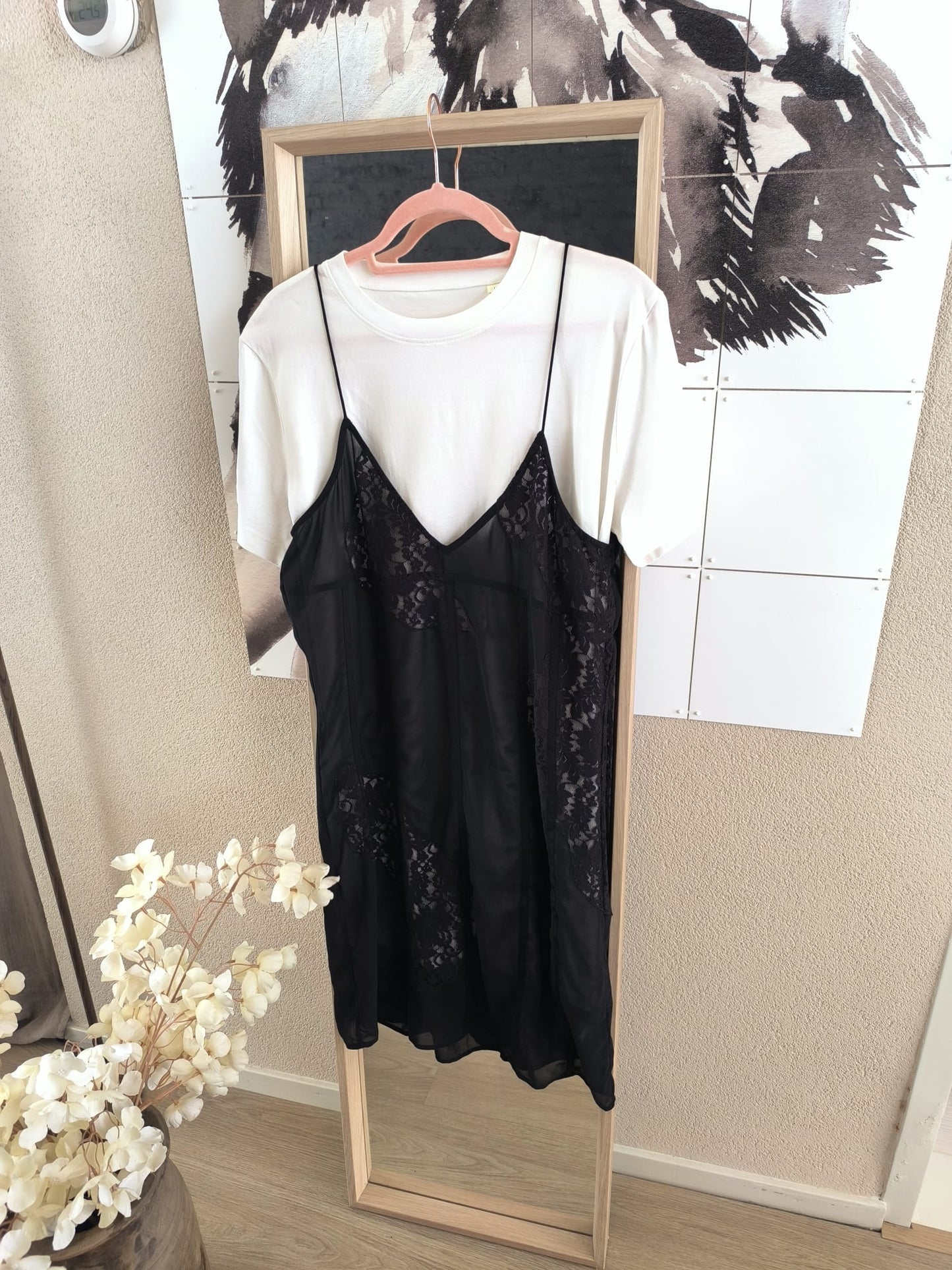 Les Coyotes De Paris t-shirtdress dark coffee / white