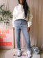 Closed Pedal Pusher ankle stretch jeans grey
