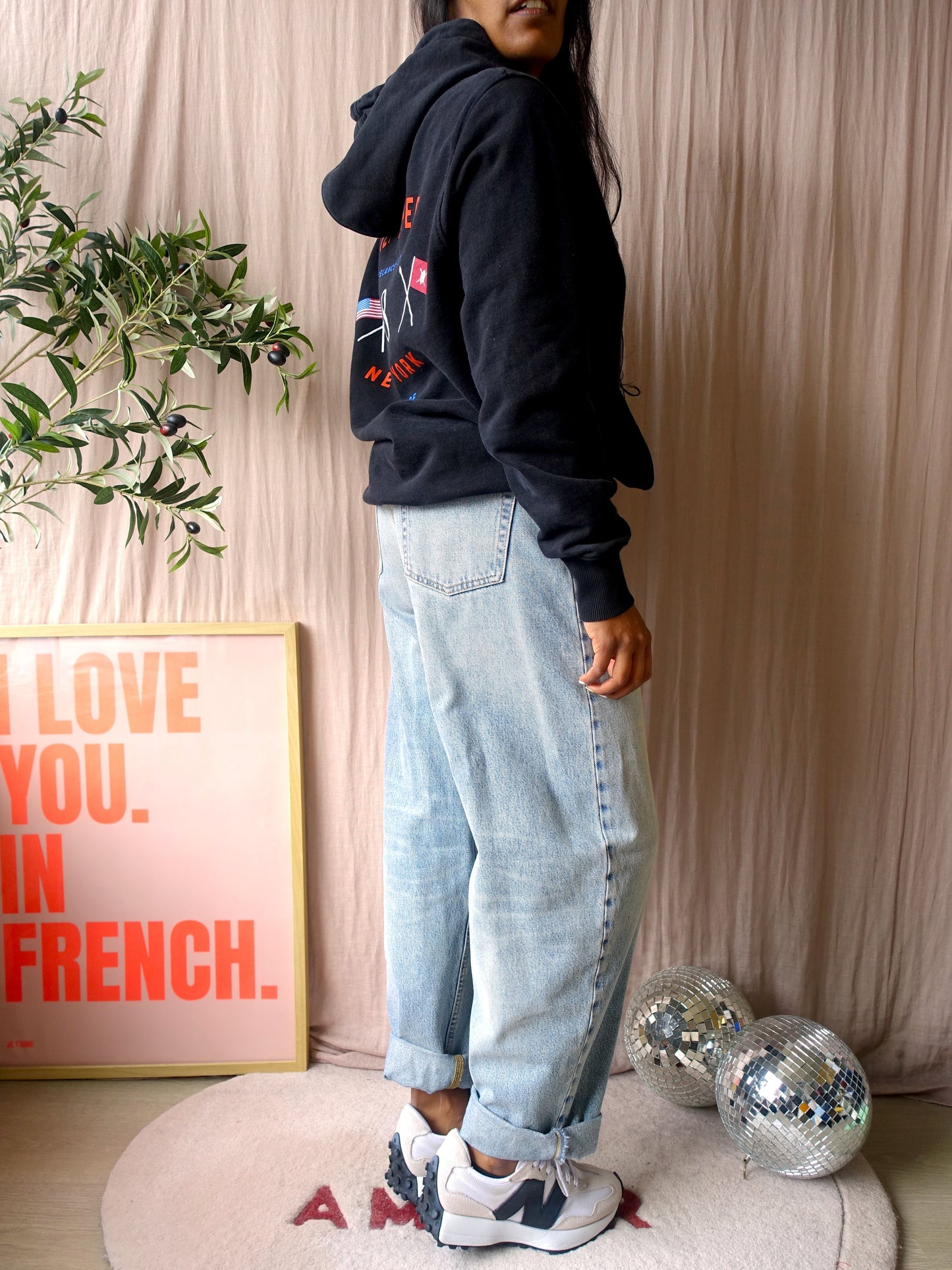 Daily Paper backprint NY hoodie zwart