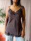 Intimissimi 100% silk top dark chocolate brown