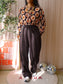 Norah retro peach print blouse