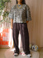 Shoeby high waist wide leg tape pants dark chocolate