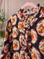 Norah retro peach print blouse