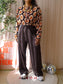 Norah retro peach print blouse