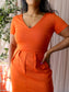 Pinko the bodycon colourblock dress tangerine tango