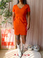 Pinko the bodycon colourblock dress tangerine tango