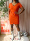 Pinko the bodycon colourblock dress tangerine tango
