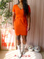 Pinko the bodycon colourblock dress tangerine tango