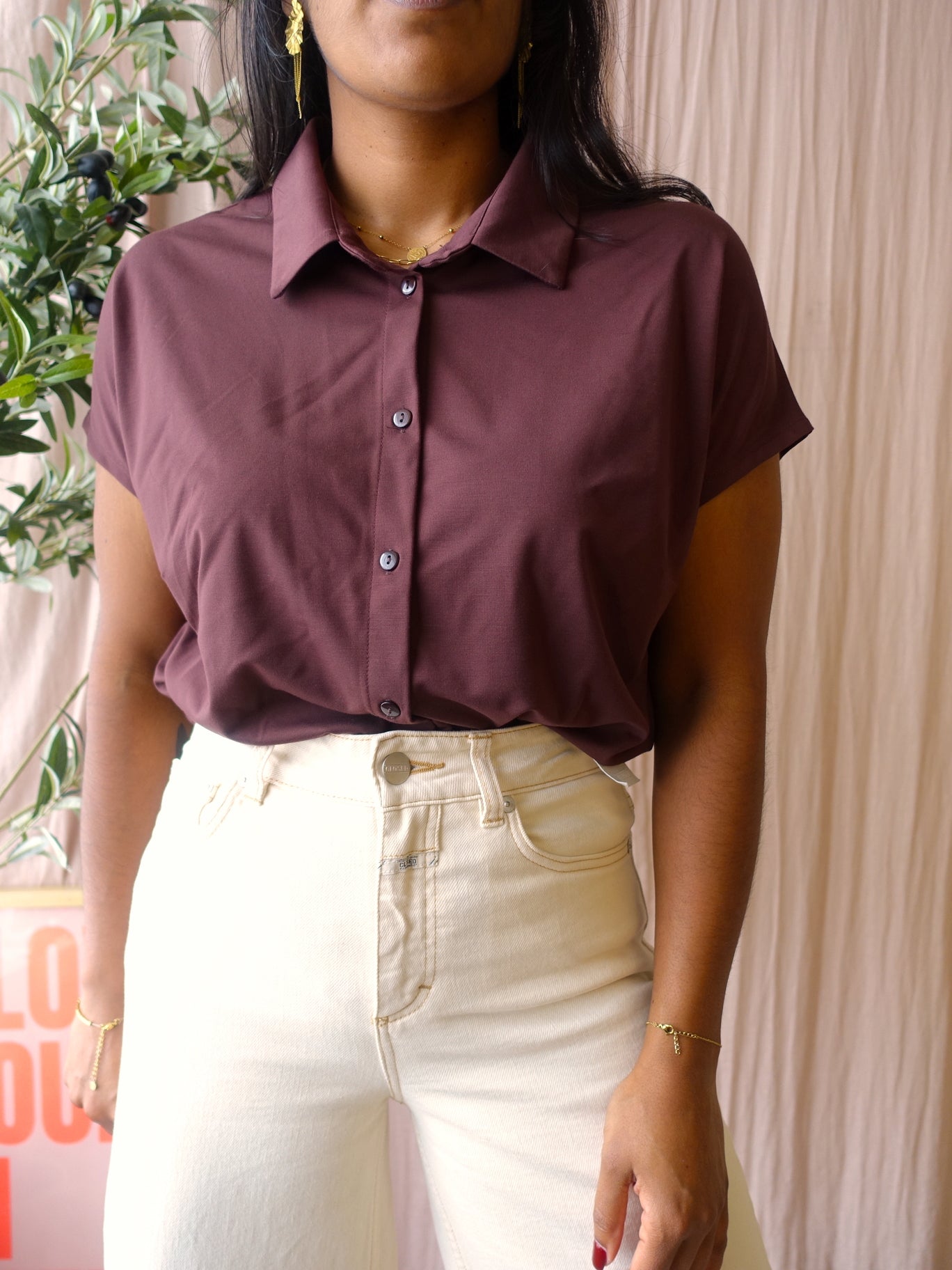 Plein Publique la delon travel quality shirt chocolate brown