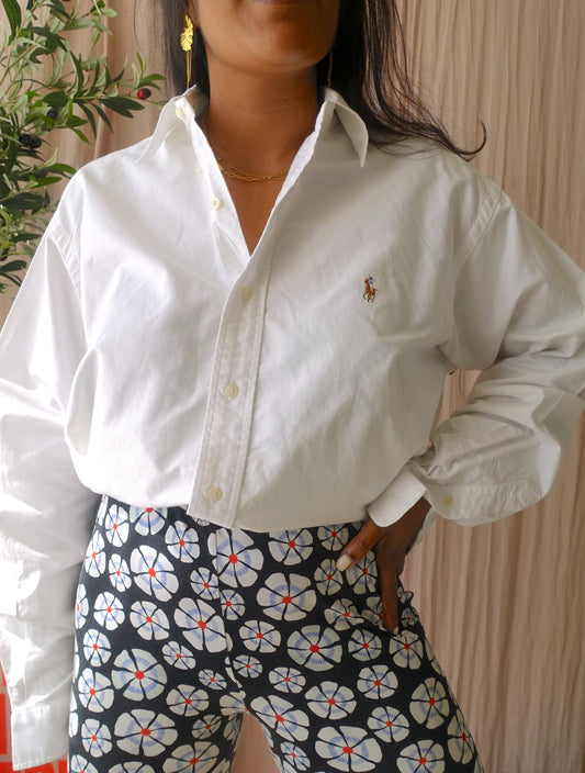 Ralph Lauren Yarmouth 100% Oxford shirt white