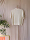Uniqlo ajour knitted cotton polo tee ecru