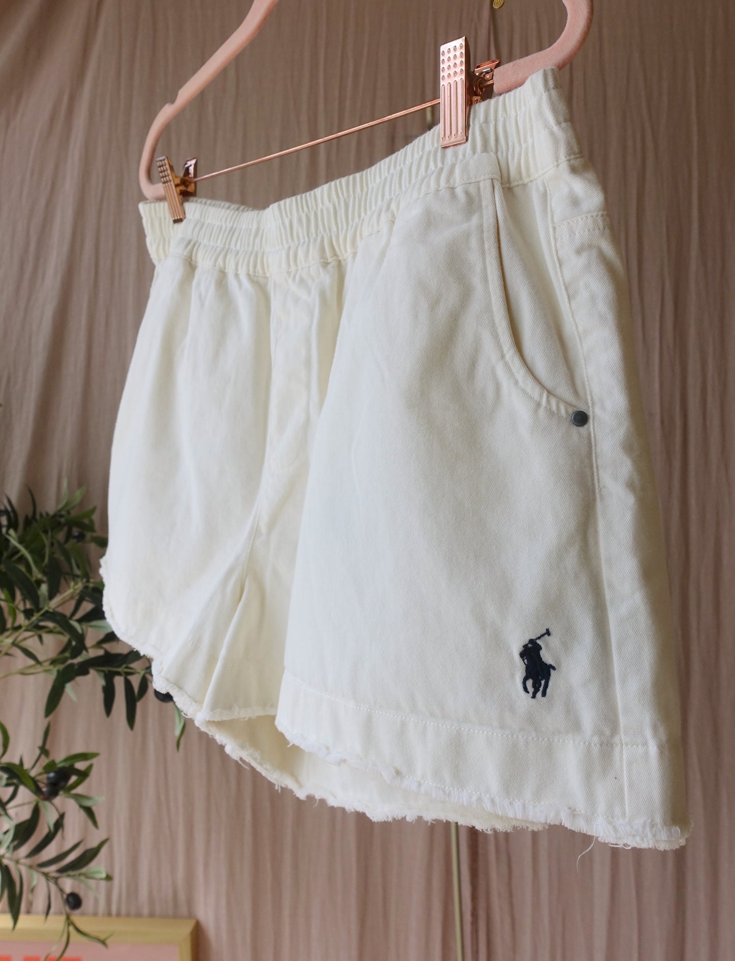 Polo Ralph Lauren cotton frill shorts ecru