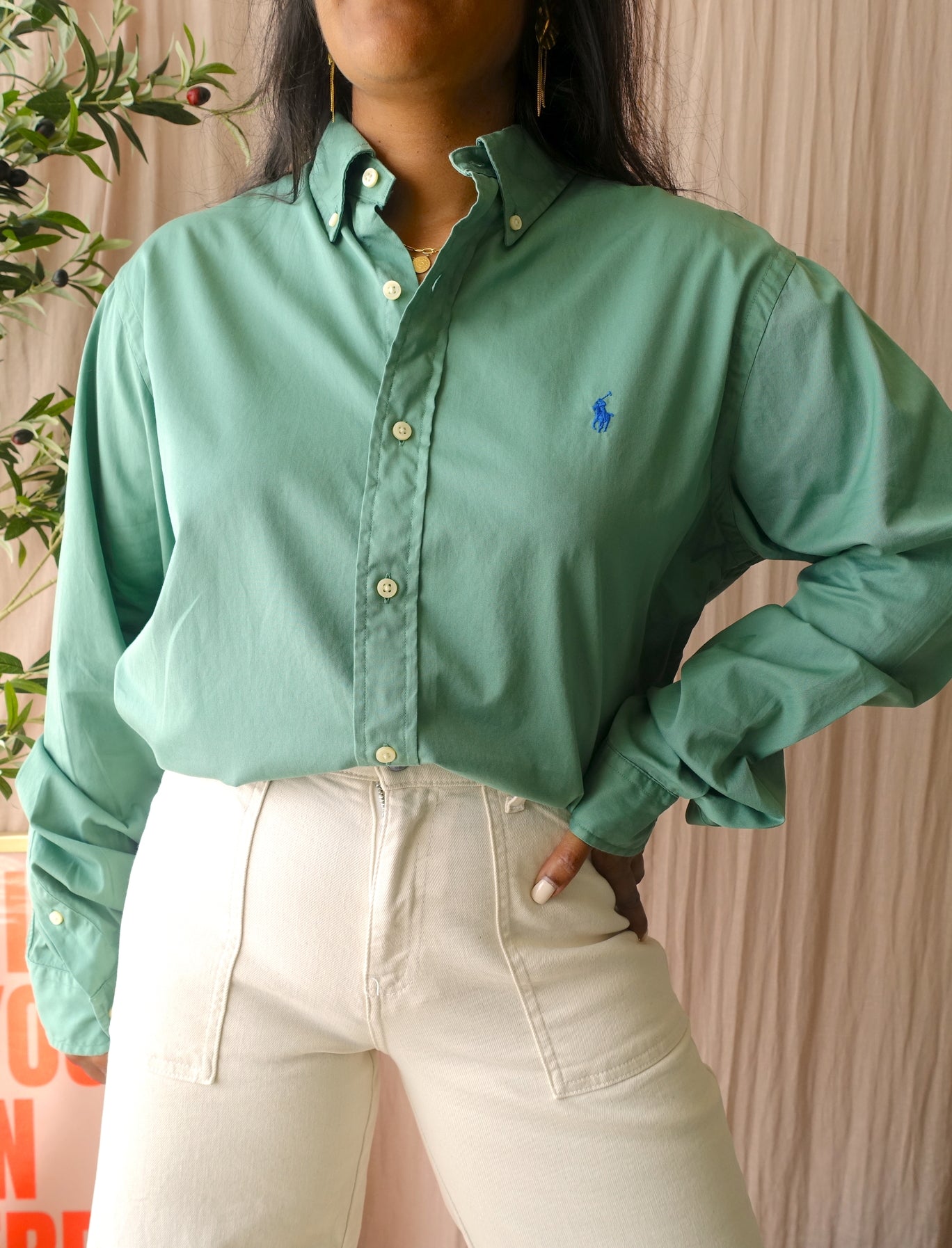 Ralph Lauren featherweight twill shirt sage green