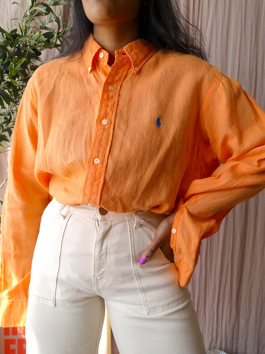 Polo Ralph Lauren the linnen shirt tangerine