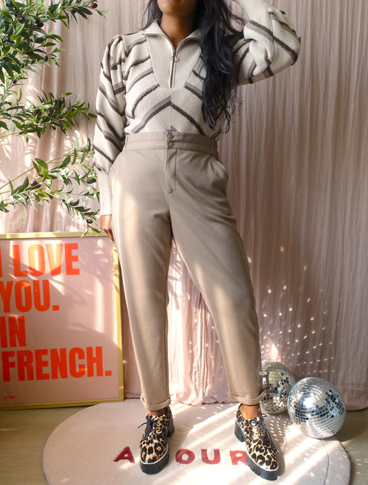 Freequent pantalon nanni ankle taupe