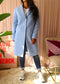 Purdey tailored cashmere wool coat pastel blue