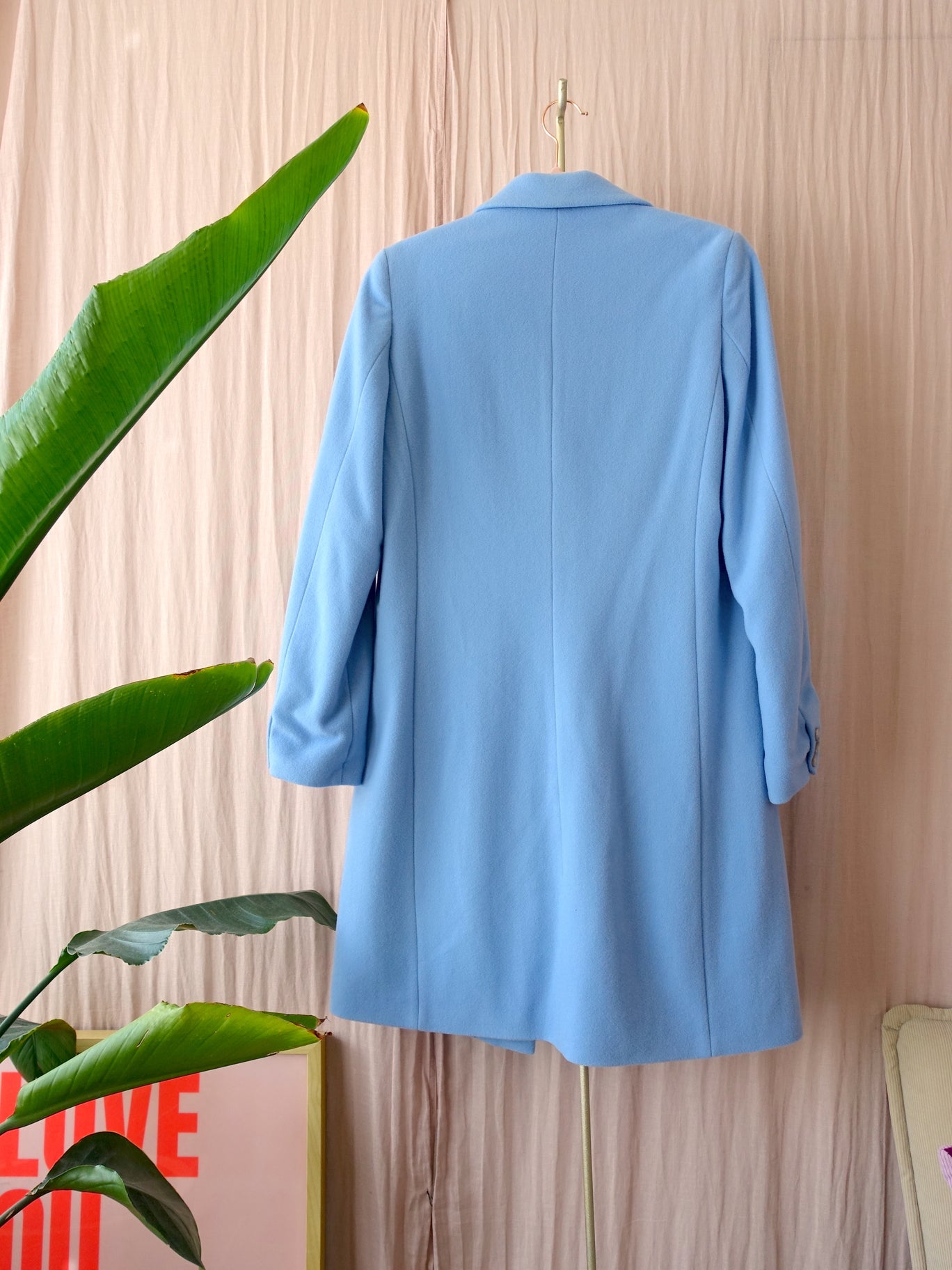 Purdey tailored cashmereblend wool coat sky blue