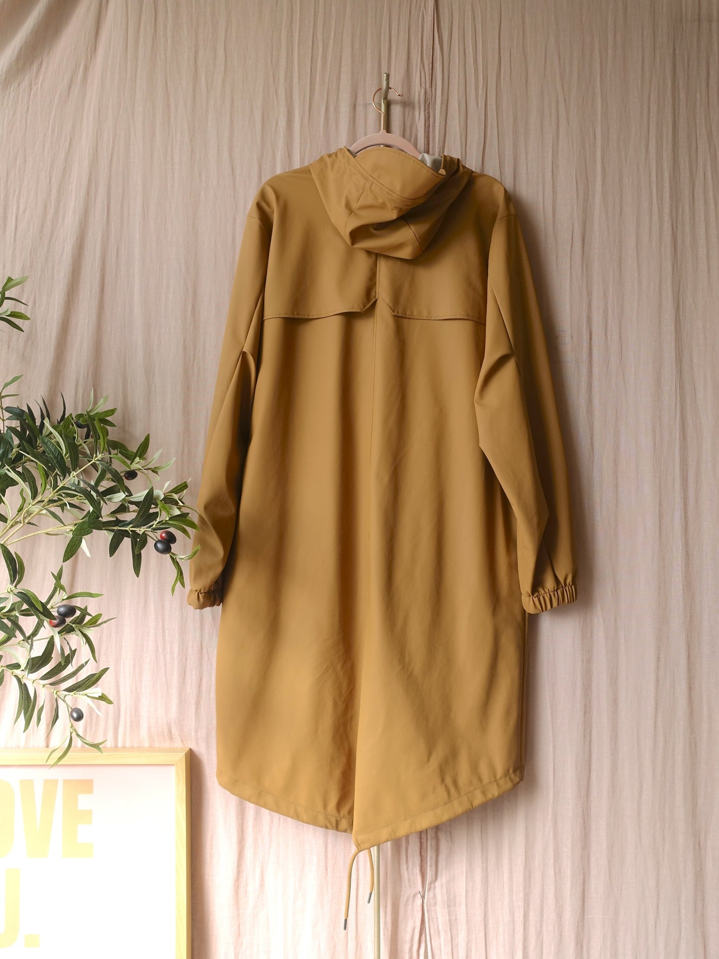 Rains long coat regenjas camel beige
