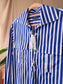 Polo Ralph Lauren striped oxford shirt dress kobalt / wit