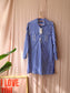 Polo Ralph Lauren striped oxford shirt dress kobalt / wit