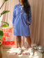 Polo Ralph Lauren striped oxford shirt dress kobalt / wit