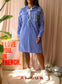 Polo Ralph Lauren striped oxford shirt dress kobalt / wit