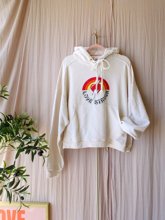 RE/DONE Original love struck oversized hoodie vintage white
