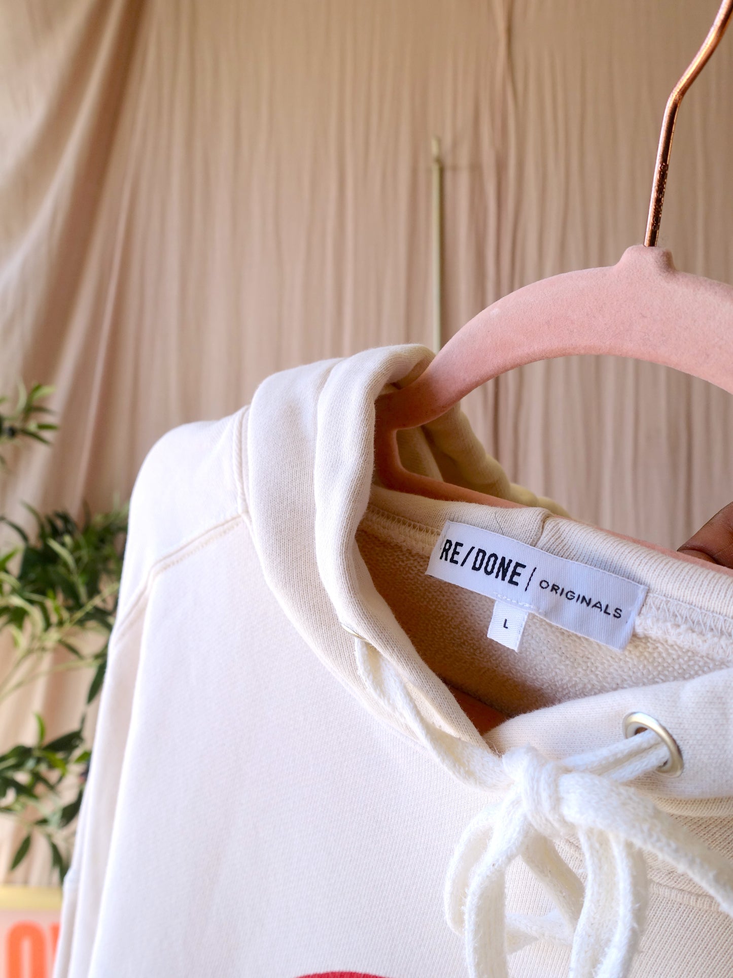 RE/DONE Original love struck oversized hoodie vintage white
