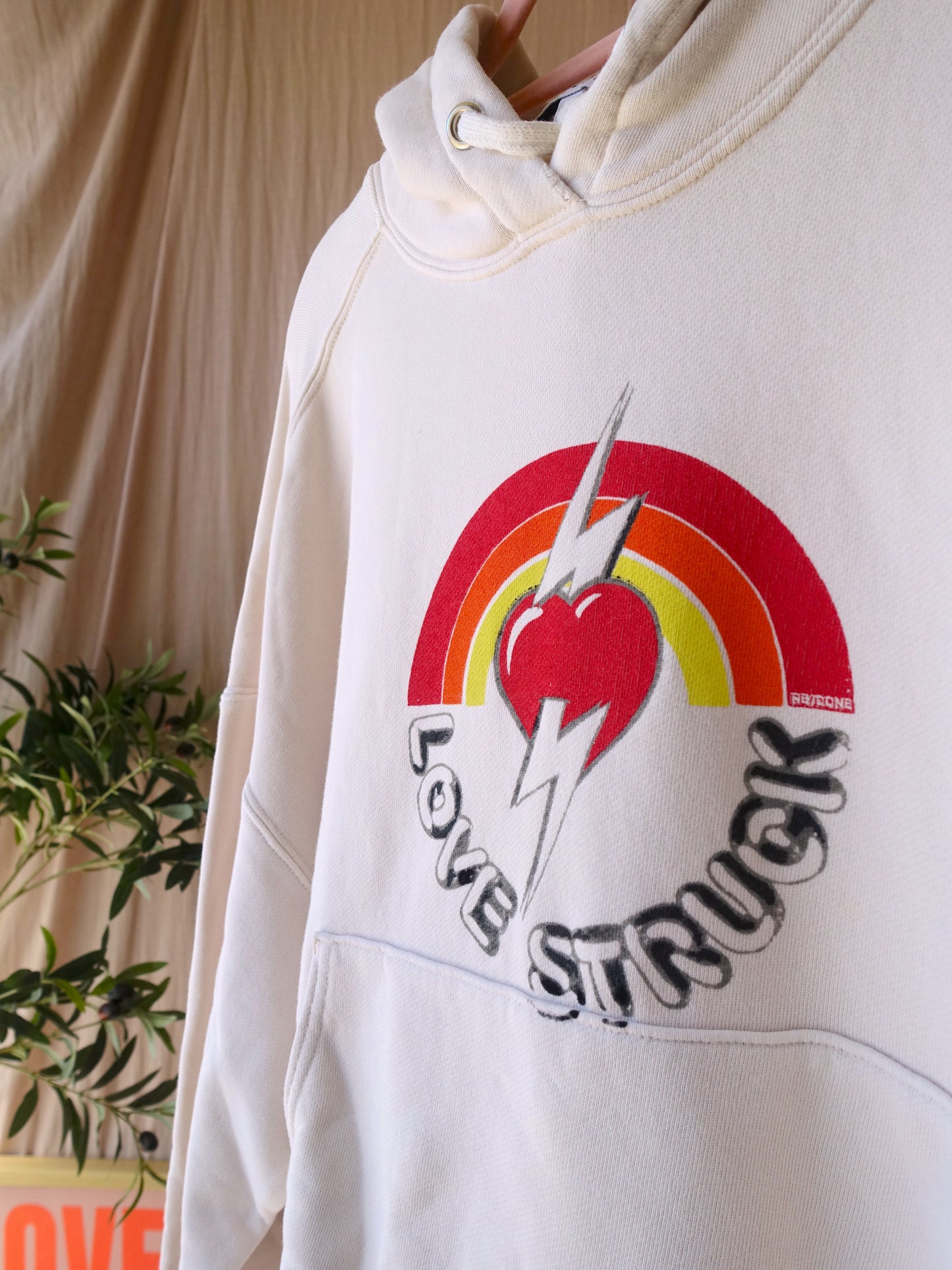 RE/DONE Original love struck oversized hoodie vintage white