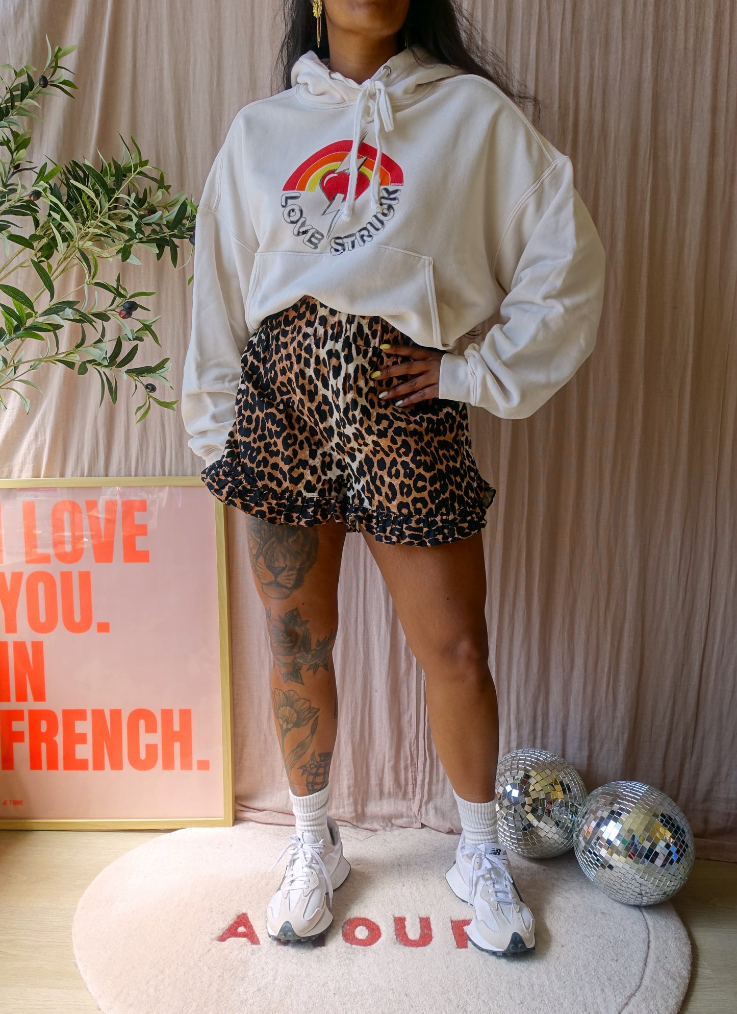 RE/DONE Original love struck oversized hoodie vintage white