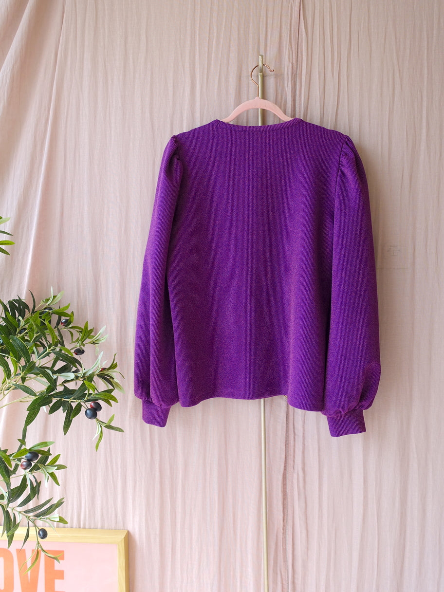 Refined Department amelle lurex rib top violet