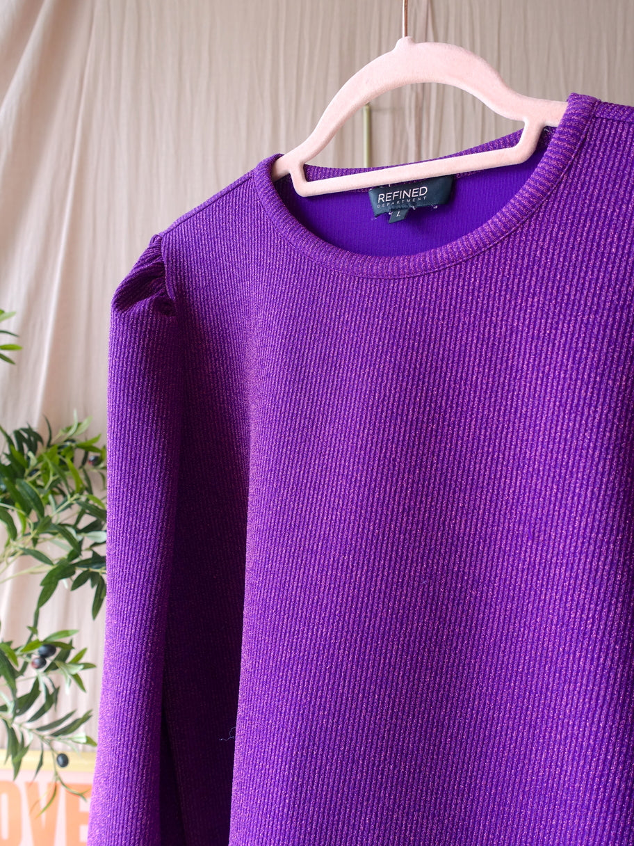 Refined Department amelle lurex rib top violet