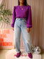 Refined Department amelle lurex rib top violet