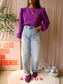 Refined Department amelle lurex rib top violet