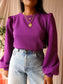 Refined Department amelle lurex rib top violet