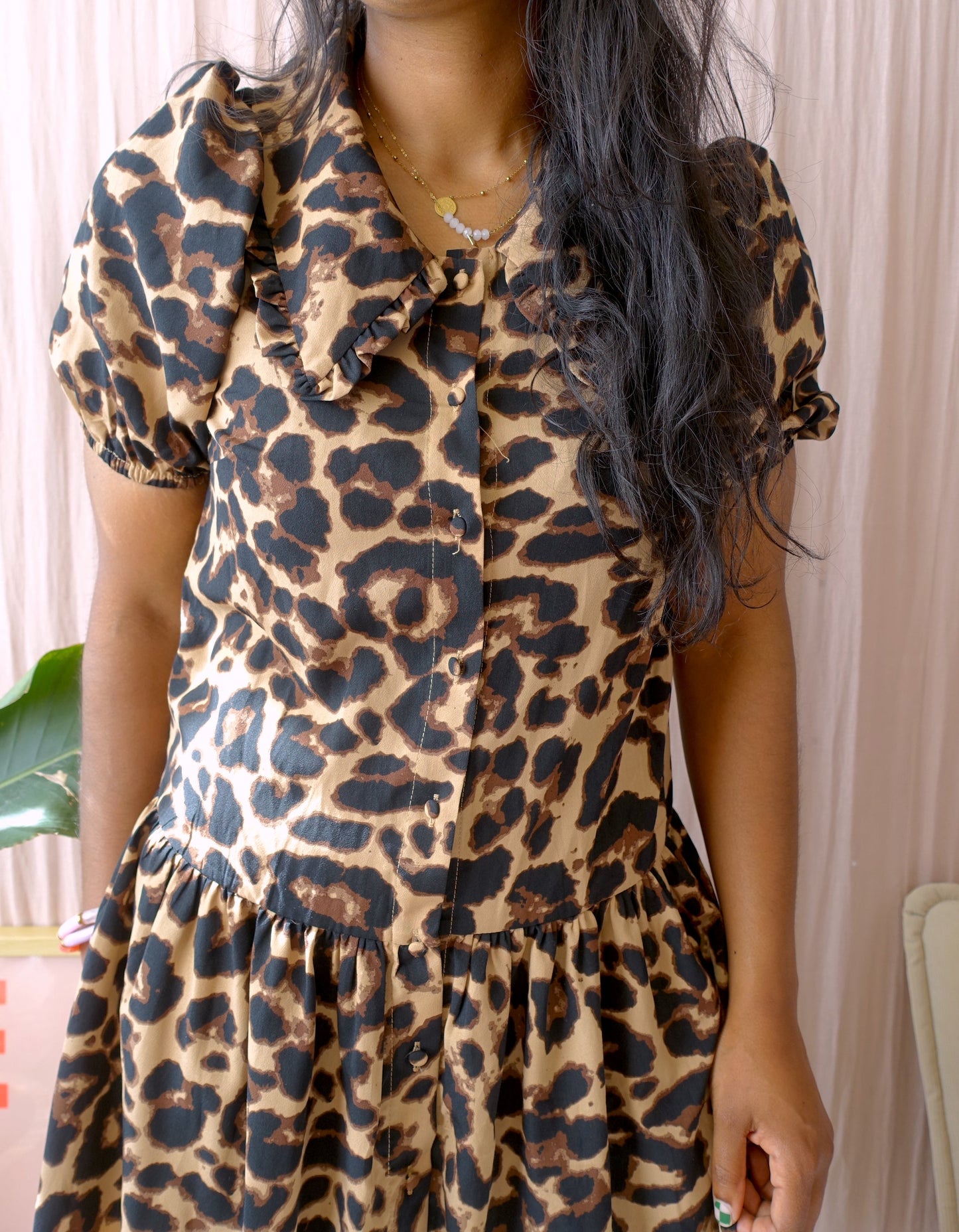 Refined Department leopard ruffle jurk