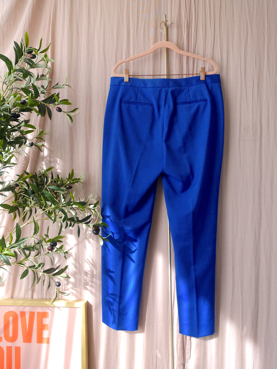 Reiss classic mid waist straight pantalon kobalt
