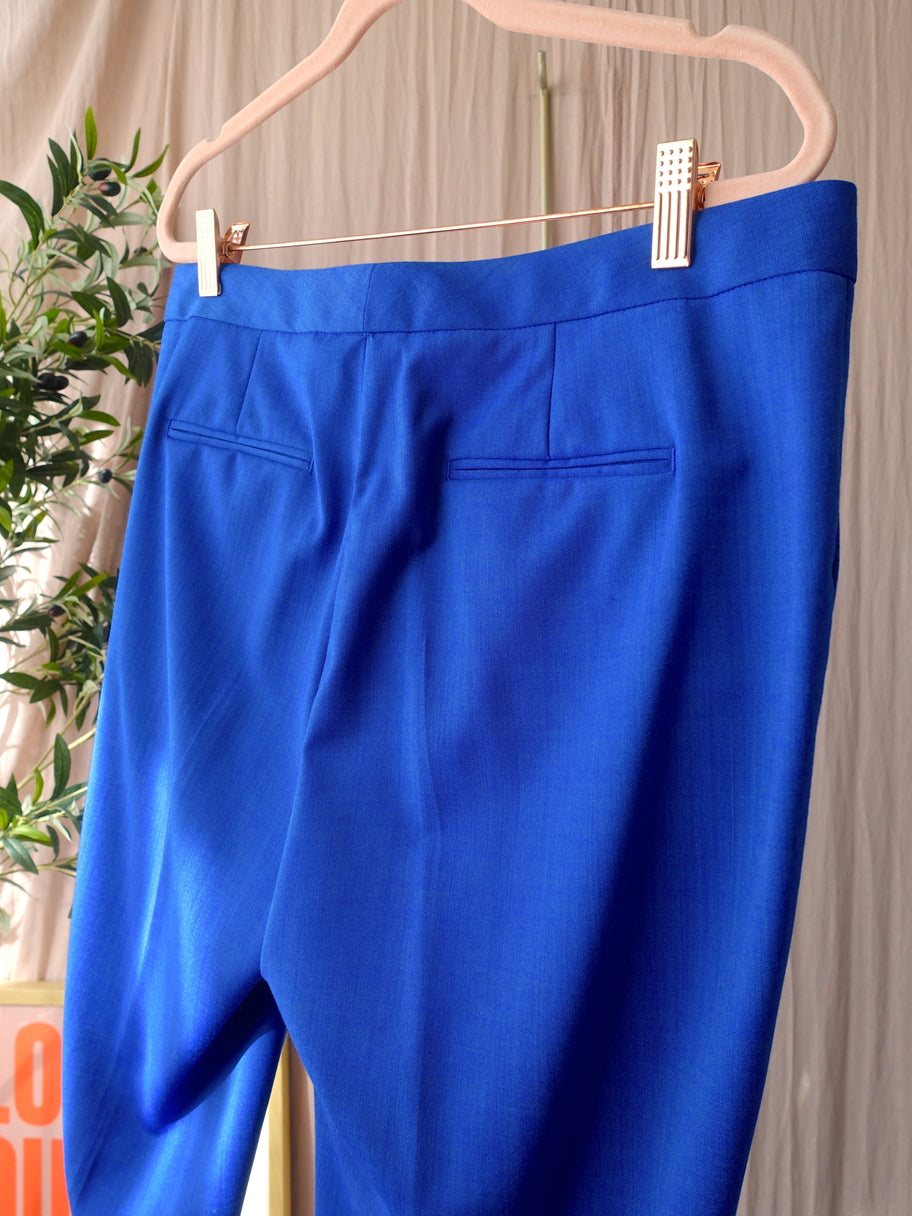 Reiss classic mid waist straight pantalon kobalt