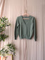 Repeat Cashmere 100% v-neck cardigan jade