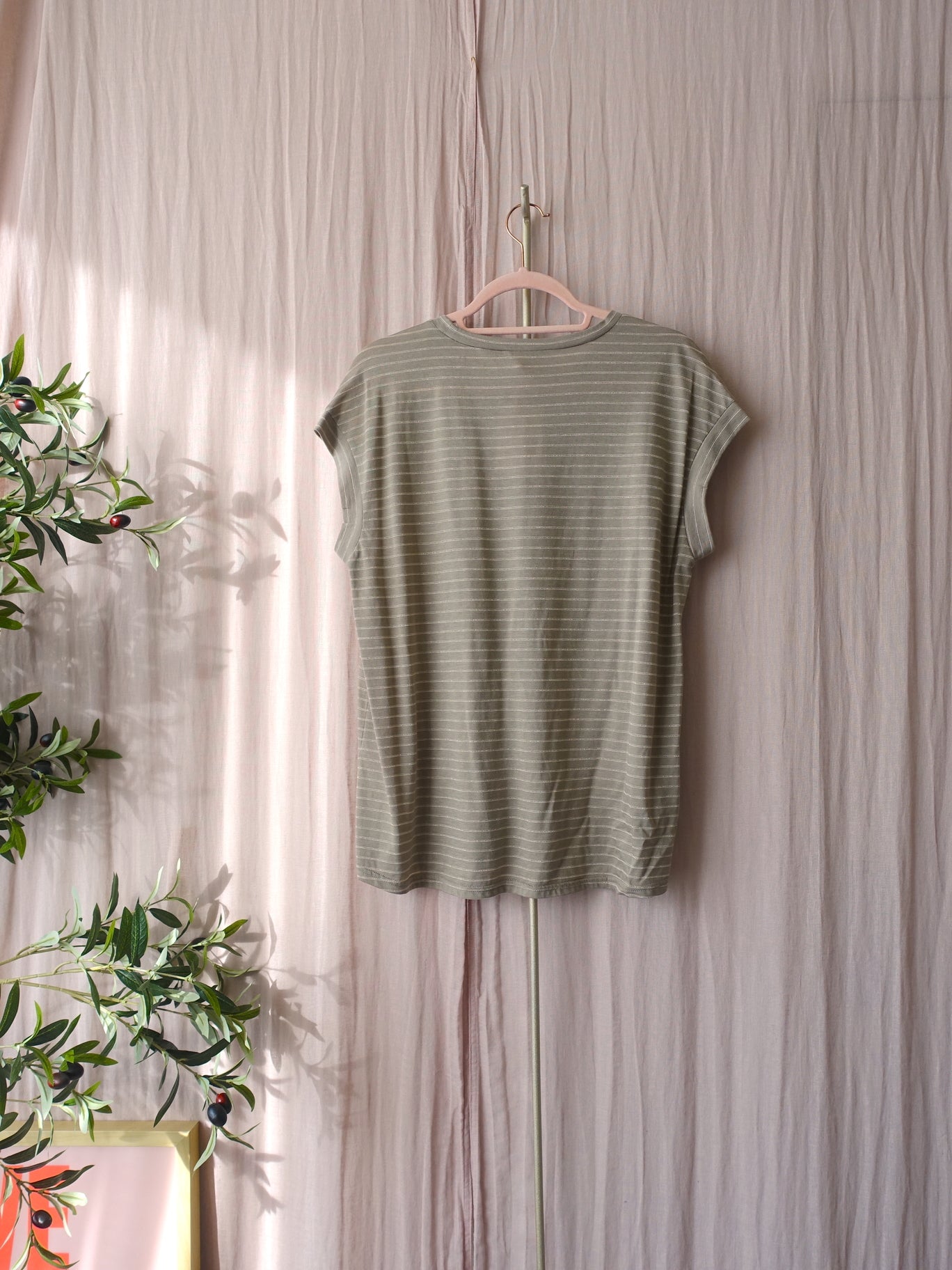 Repeat Cashmere classic lurex striped tee