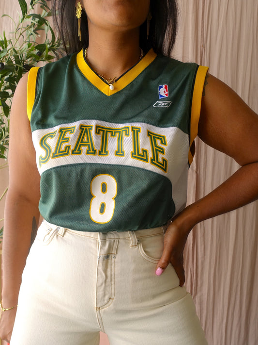 Vintage cropped Seattle Supersonics top emerald