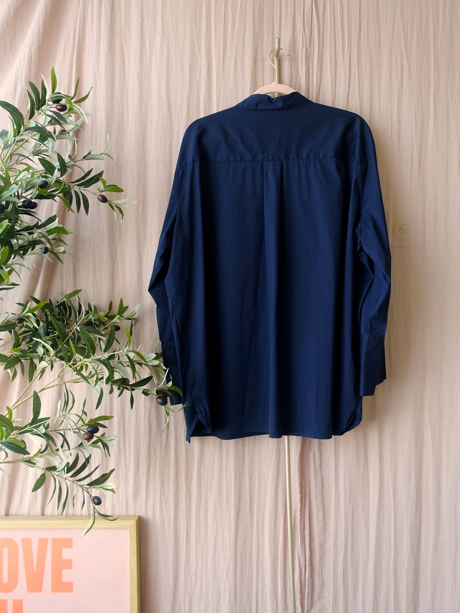 Riani poplin cotton shirt midnight blue