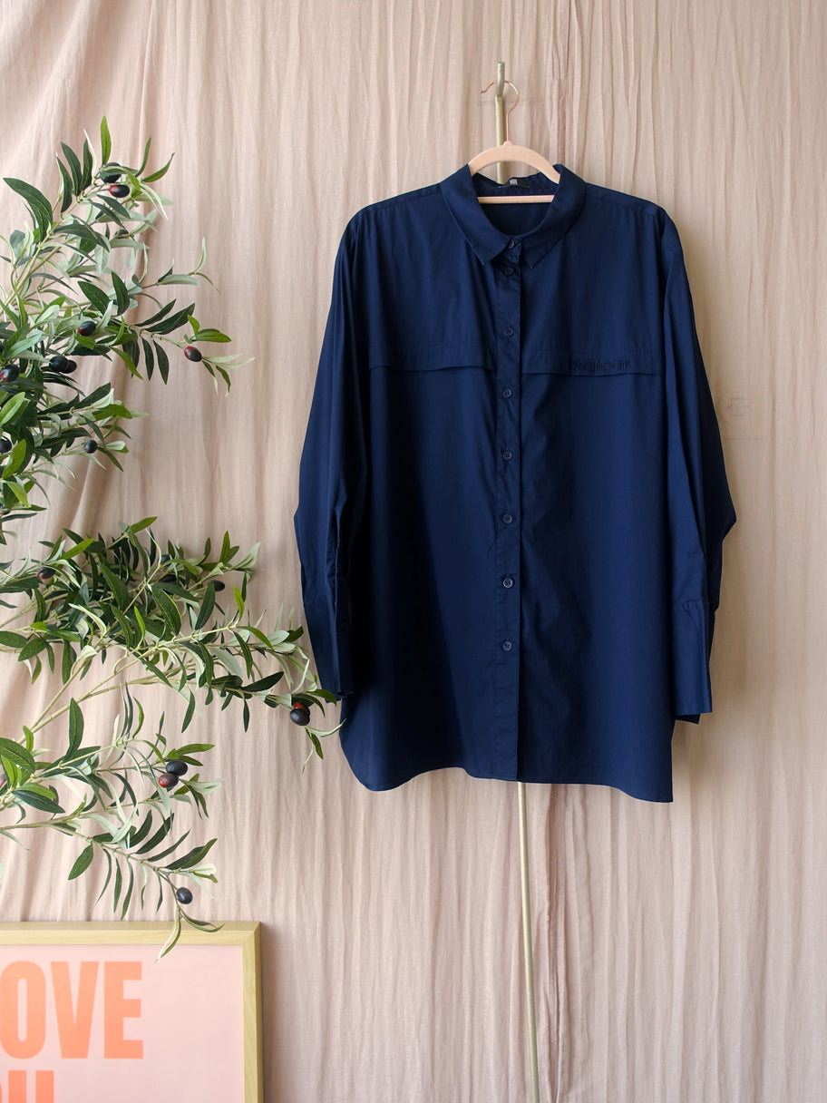 Riani poplin cotton shirt midnight blue