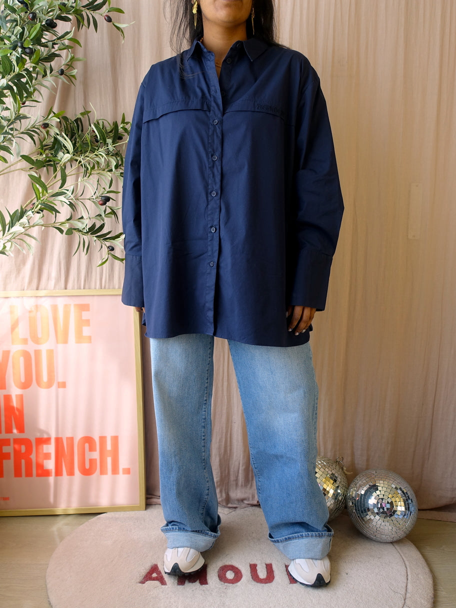 Riani poplin cotton shirt midnight blue