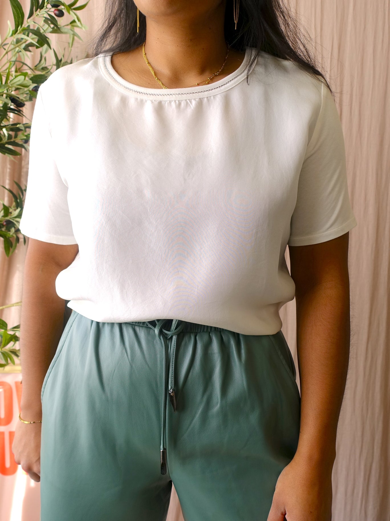 Weekend MaxMara silk mix top snow white