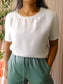 Weekend MaxMara silk mix top snow white