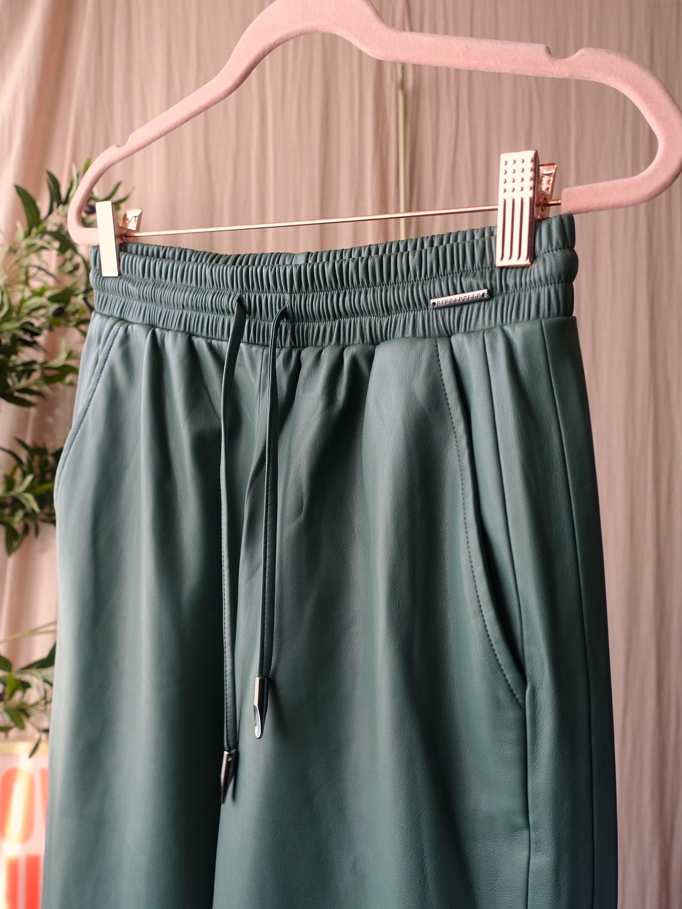 Rino & Pelle vegan leather pants bottle green